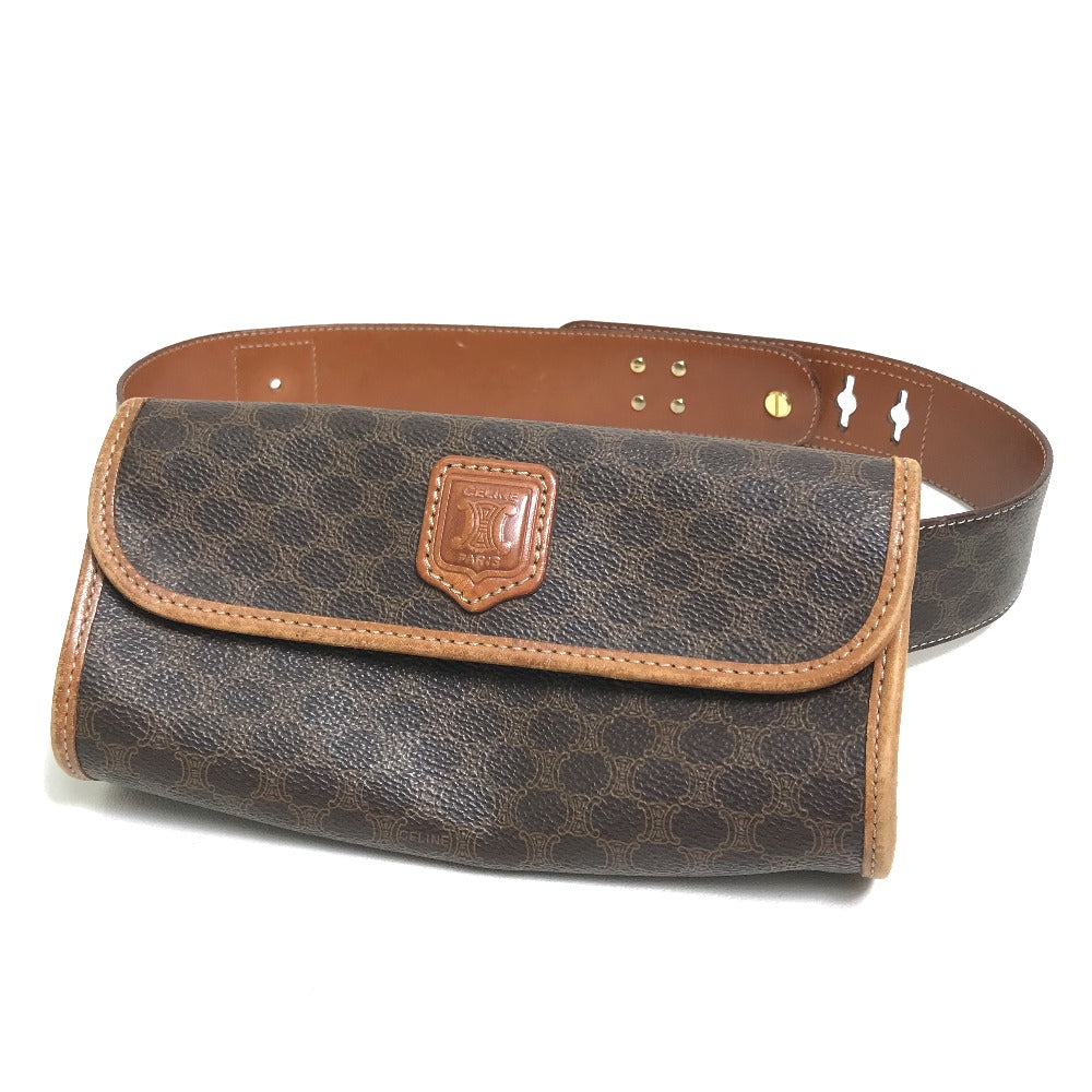 CELINE Macadam 2-Way Bag, Second Bag, Clutch Bag, Belt Bag, Waist Bag, PVC/Leather, Women's, Brown