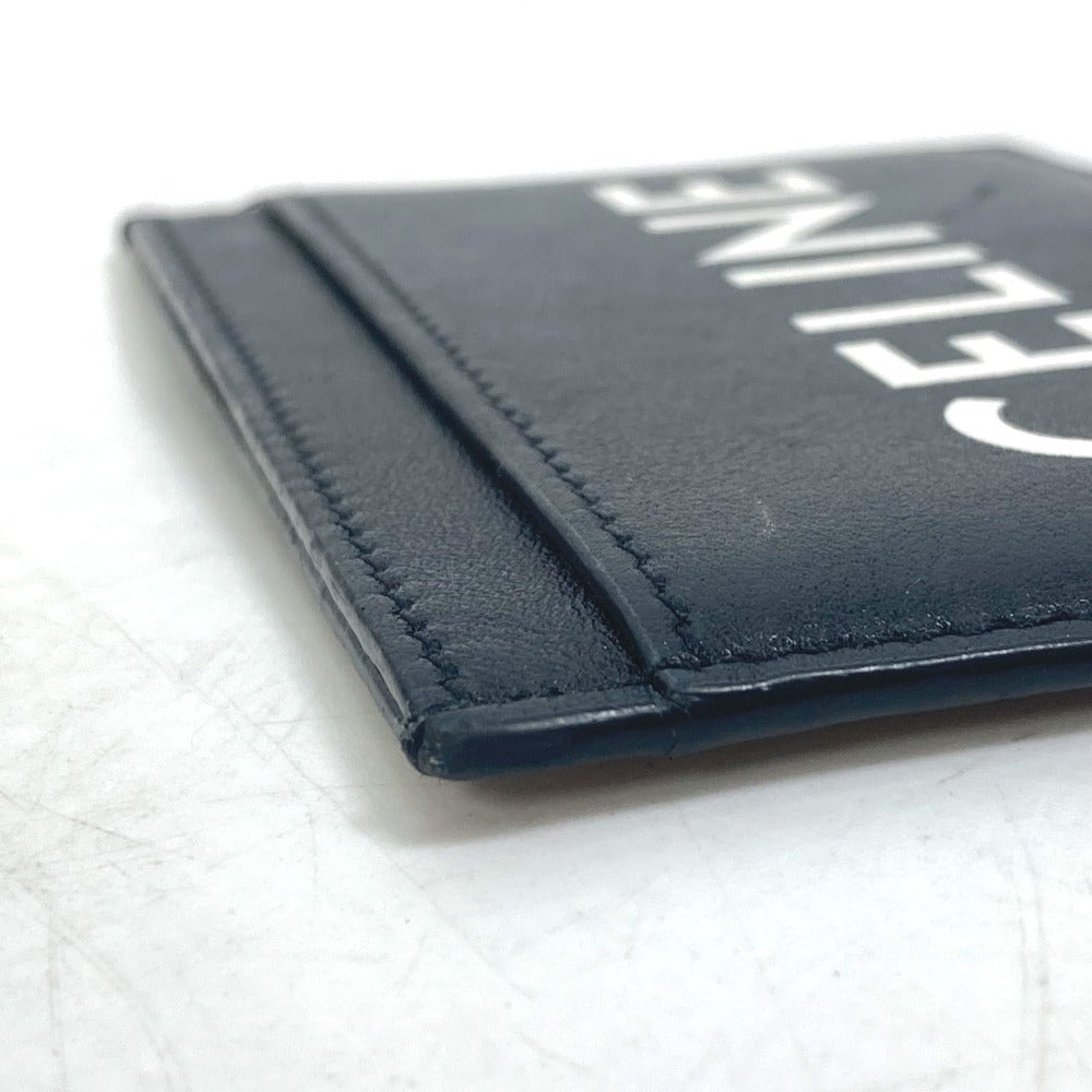 CELINE Card Holder, Logo, Pass Case, Business Card Holder, Leather, Black, Men's
