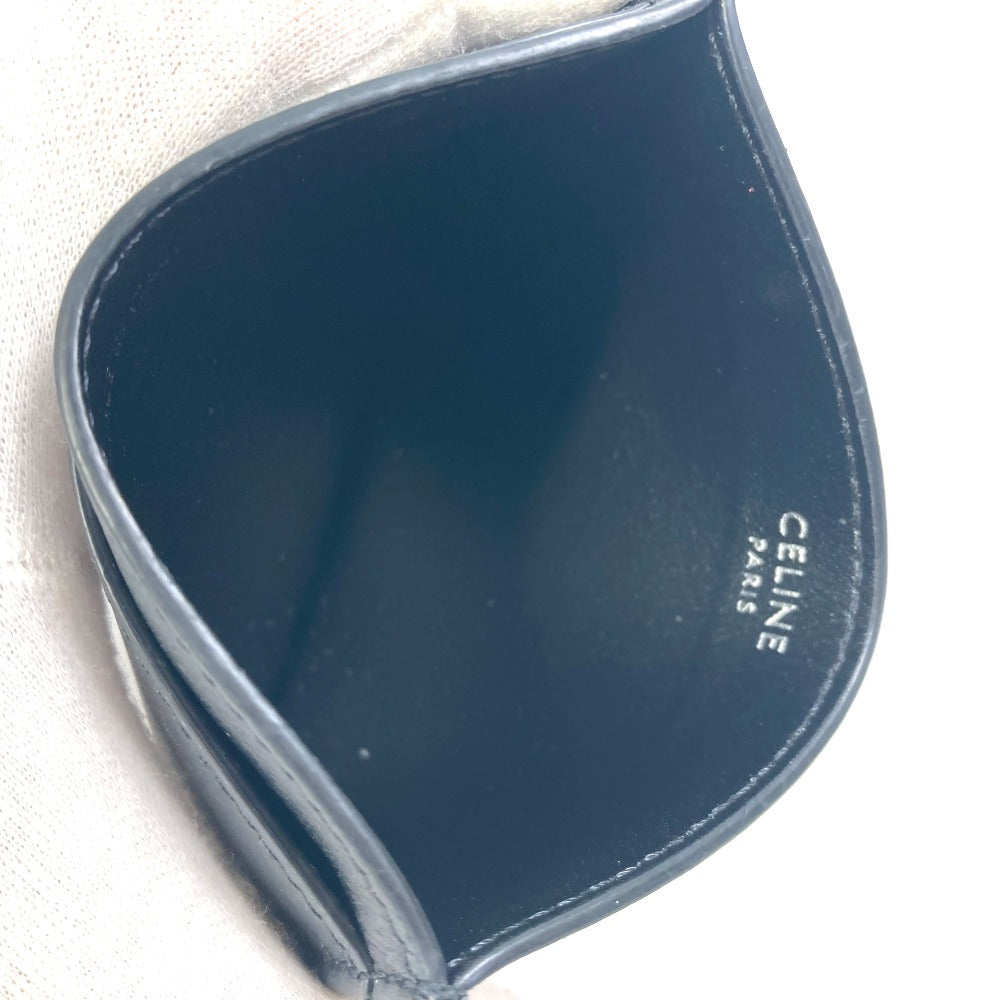CELINE Card Holder, Logo, Pass Case, Business Card Holder, Leather, Black, Men's