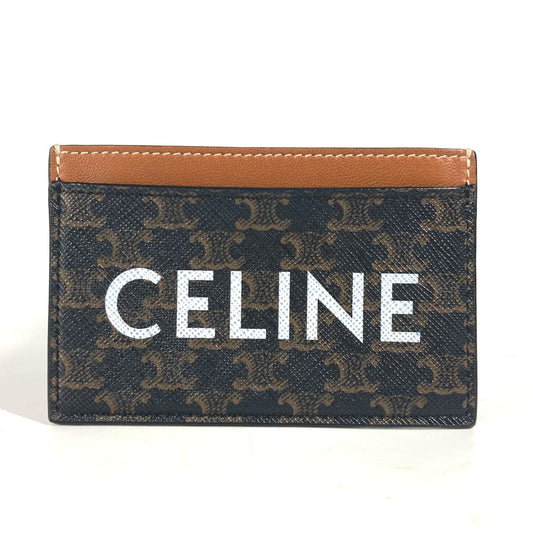 CELINE ロゴ トリオンフ 名刺入れ パスケース カードケース キャンバス レディース ブラウン