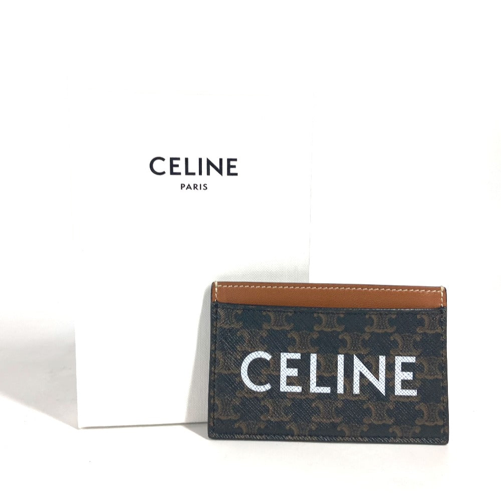 CELINE ロゴ トリオンフ 名刺入れ パスケース カードケース キャンバス レディース ブラウン