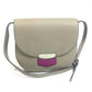 CELINE Two-Tone Trotter Small Crossbody Shoulder Bag in Leather, Gray and Purple-Pink