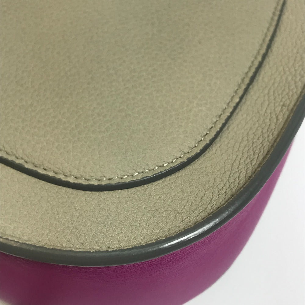 CELINE Two-Tone Trotter Small Crossbody Shoulder Bag in Leather, Gray and Purple-Pink