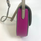 CELINE Two-Tone Trotter Small Crossbody Shoulder Bag in Leather, Gray and Purple-Pink