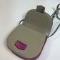 CELINE Two-Tone Trotter Small Crossbody Shoulder Bag in Leather, Gray and Purple-Pink