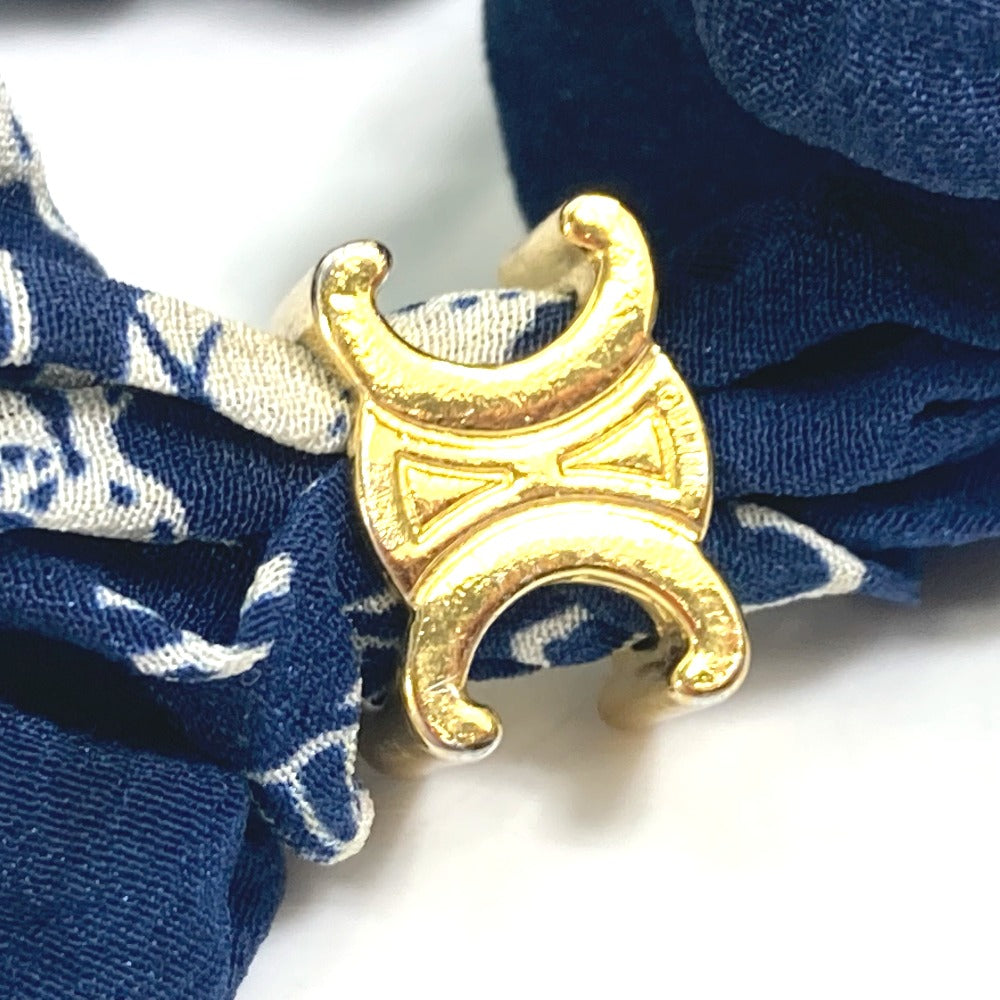 CELINE Sulky Logo Hair Accessory, Silk Scrunchie, Women's, Blue