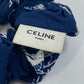 CELINE Sulky Logo Hair Accessory, Silk Scrunchie, Women's, Blue