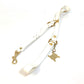 CELINE Pet Supplies Triomphe Dog Lead with Charm, Vintage Leather Dog Lead, Unisex, White
