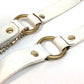 CELINE Pet Supplies Triomphe Dog Lead with Charm, Vintage Leather Dog Lead, Unisex, White