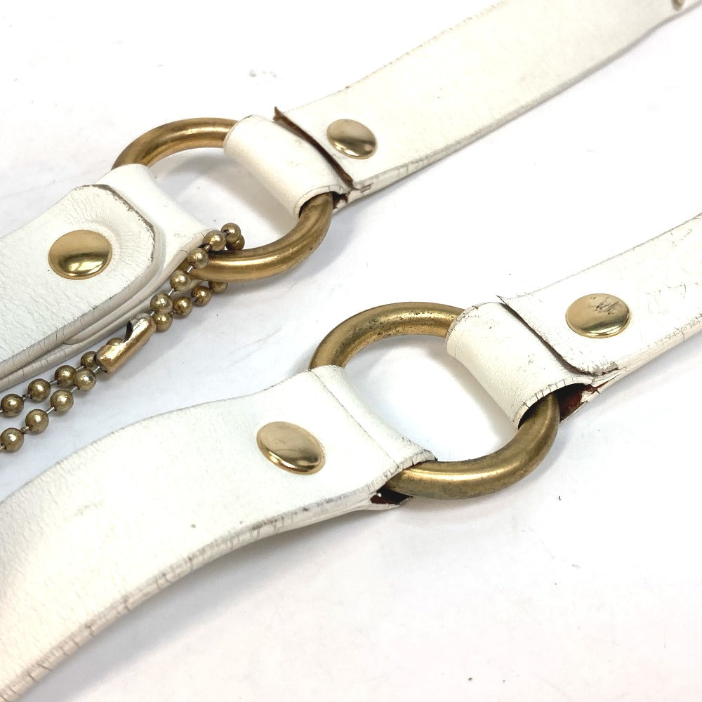 CELINE Pet Supplies Triomphe Dog Lead with Charm, Vintage Leather Dog Lead, Unisex, White