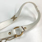 CELINE Pet Supplies Triomphe Dog Lead with Charm, Vintage Leather Dog Lead, Unisex, White