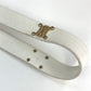 CELINE Pet Supplies Triomphe Dog Lead with Charm, Vintage Leather Dog Lead, Unisex, White
