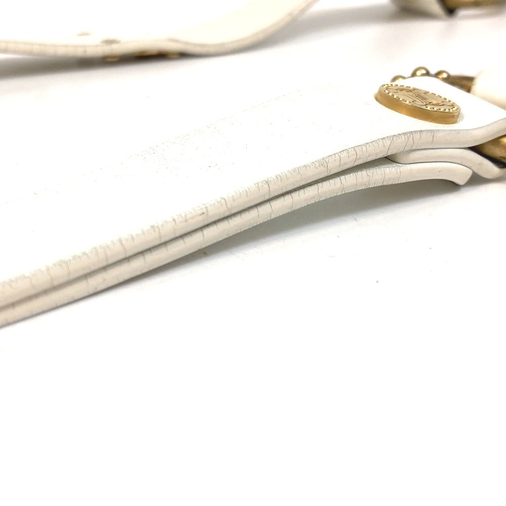 CELINE Pet Supplies Triomphe Dog Lead with Charm, Vintage Leather Dog Lead, Unisex, White