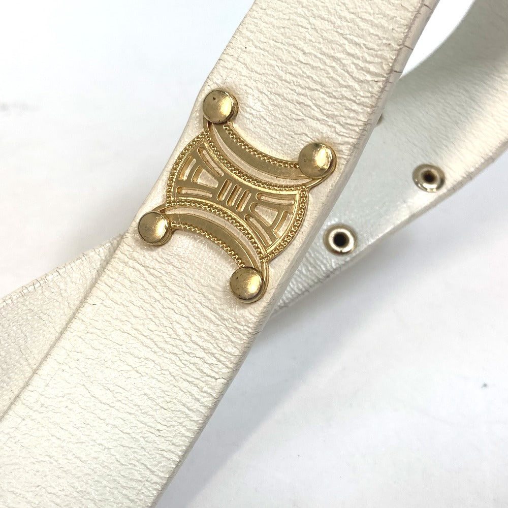 CELINE Pet Supplies Triomphe Dog Lead with Charm, Vintage Leather Dog Lead, Unisex, White