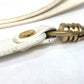 CELINE Pet Supplies Triomphe Dog Lead with Charm, Vintage Leather Dog Lead, Unisex, White