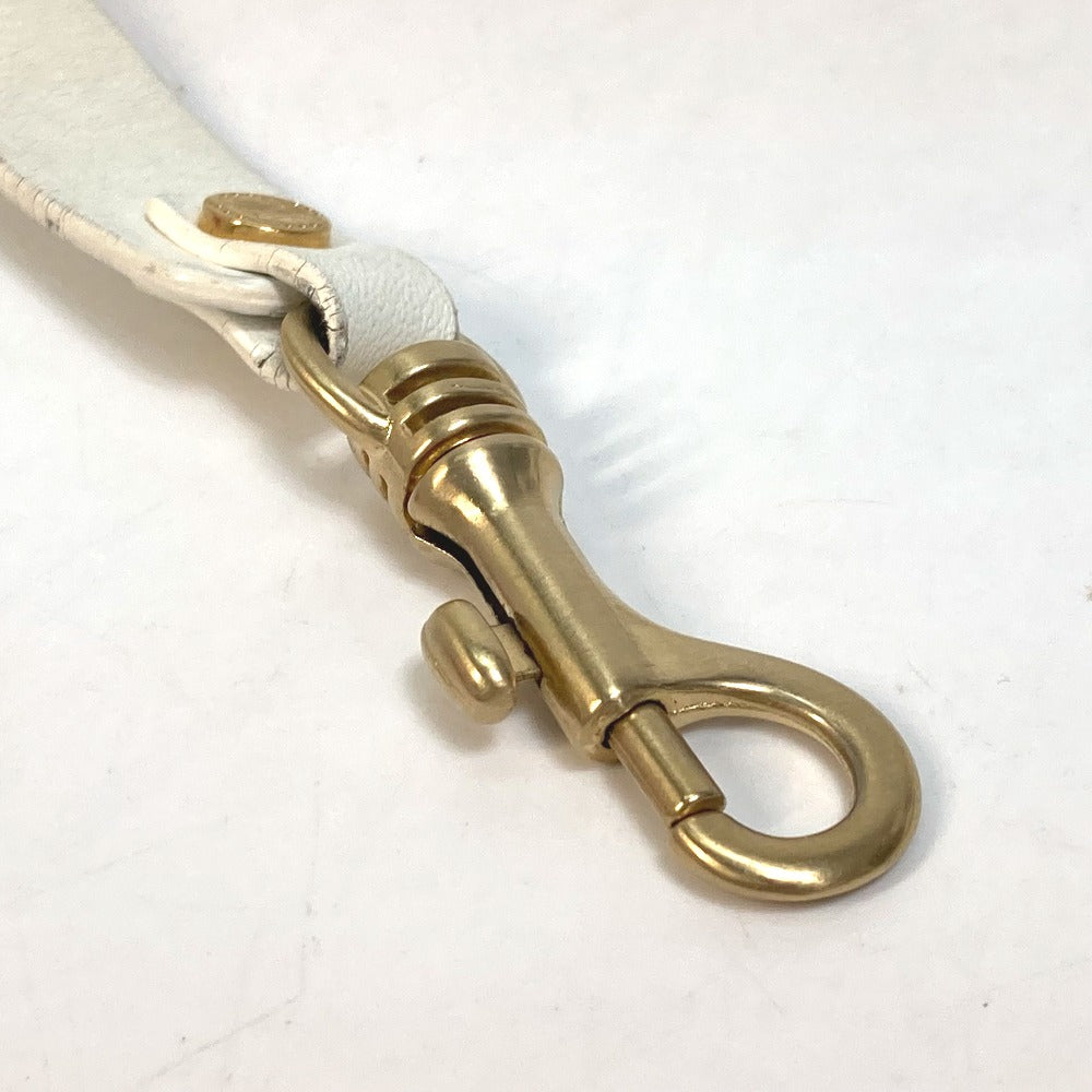 CELINE Pet Supplies Triomphe Dog Lead with Charm, Vintage Leather Dog Lead, Unisex, White