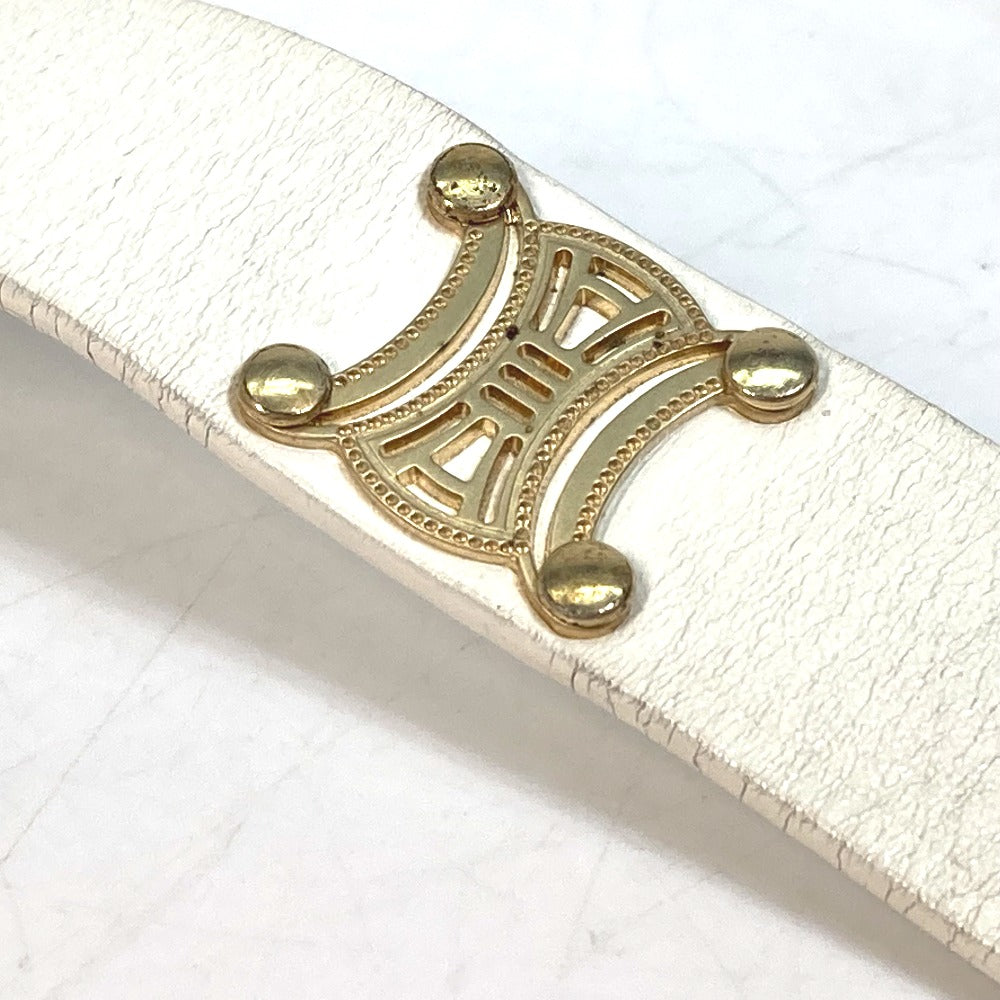 CELINE Pet Supplies Triomphe Dog Lead with Charm, Vintage Leather Dog Lead, Unisex, White
