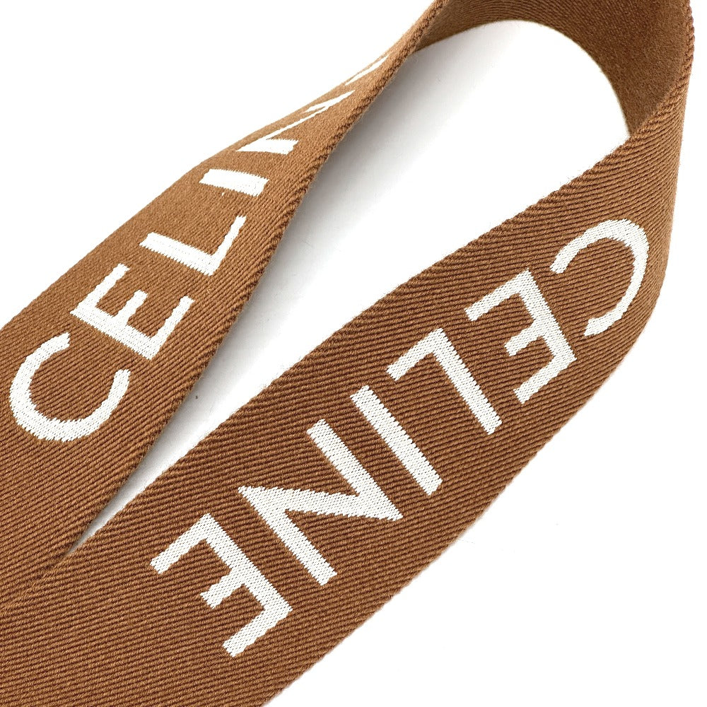 CELINE Logo Shoulder Strap Canvas/Leather Women's Brown