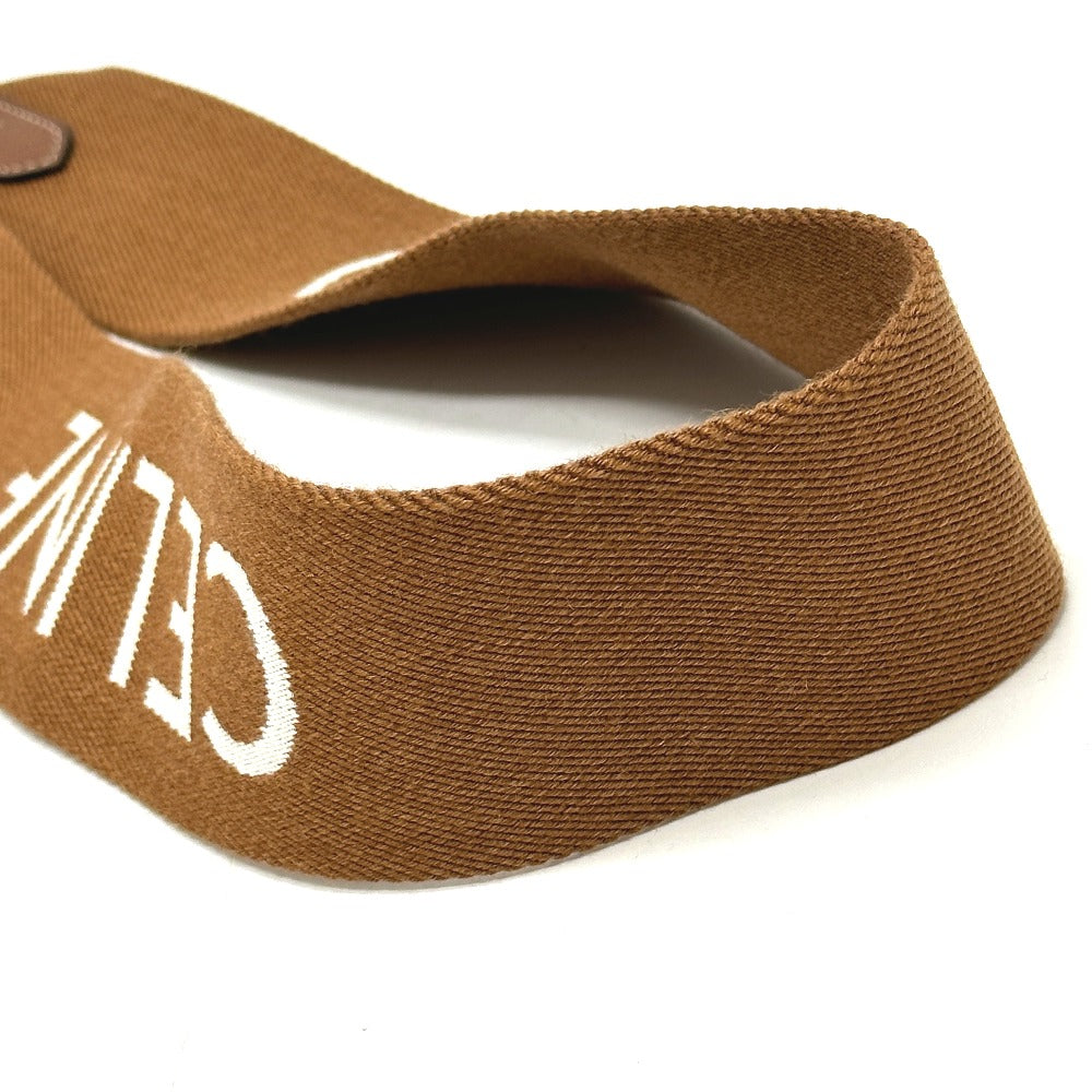 CELINE Logo Shoulder Strap Canvas/Leather Women's Brown