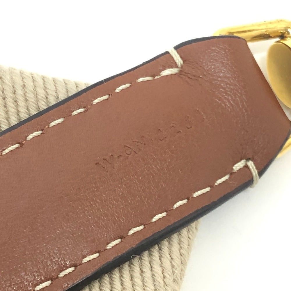CELINE 49S022 ロゴ ジャガード ショート ショルダーストラップ キャンバス/レザー レディース ベージュ