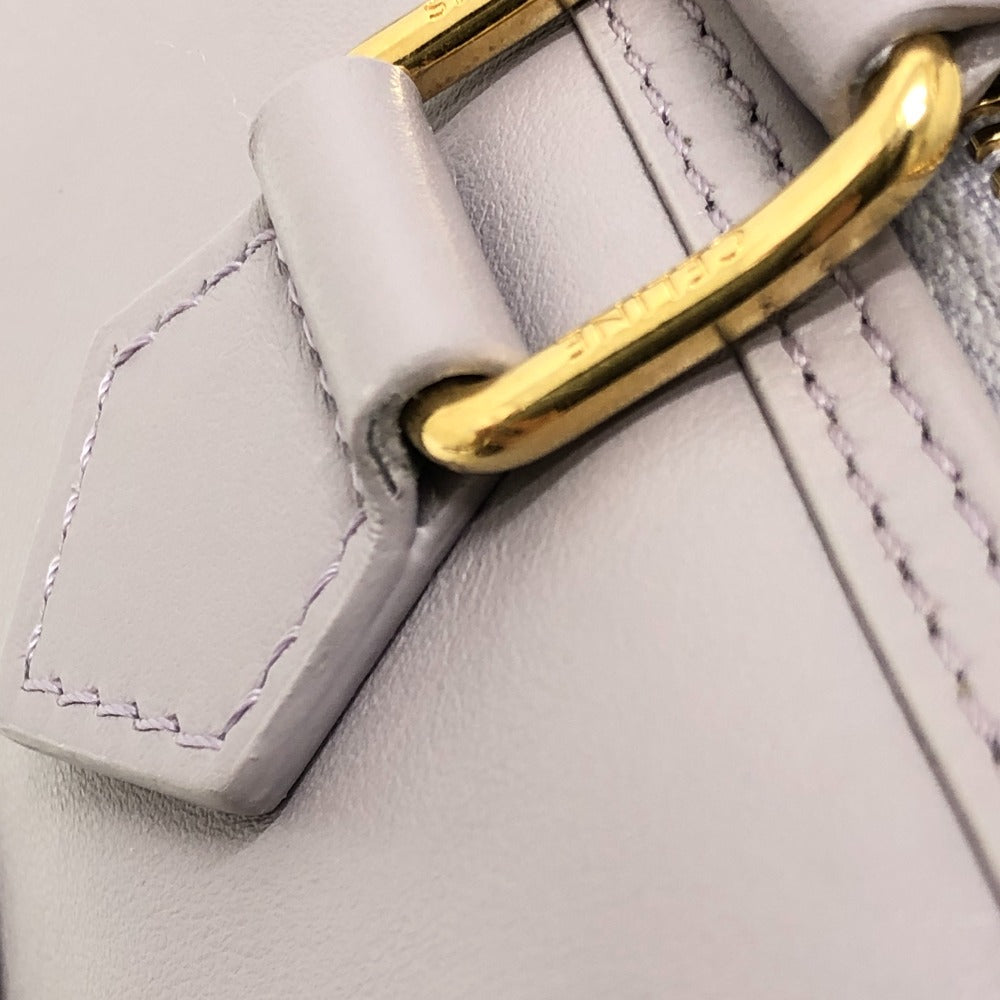 CELINE Triomphe 2-Way Handbag, Shoulder Bag, Mini Boston Bag, Leather, Women's, Purple