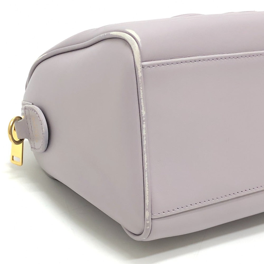CELINE Triomphe 2-Way Handbag, Shoulder Bag, Mini Boston Bag, Leather, Women's, Purple