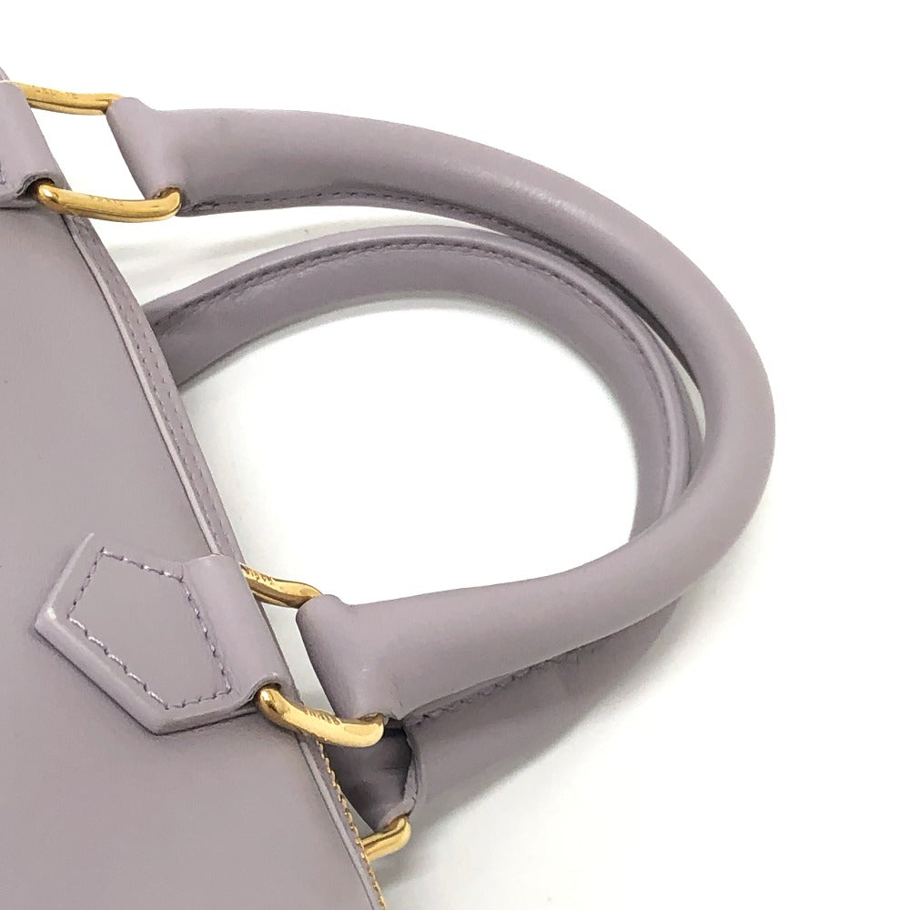 CELINE Triomphe 2-Way Handbag, Shoulder Bag, Mini Boston Bag, Leather, Women's, Purple