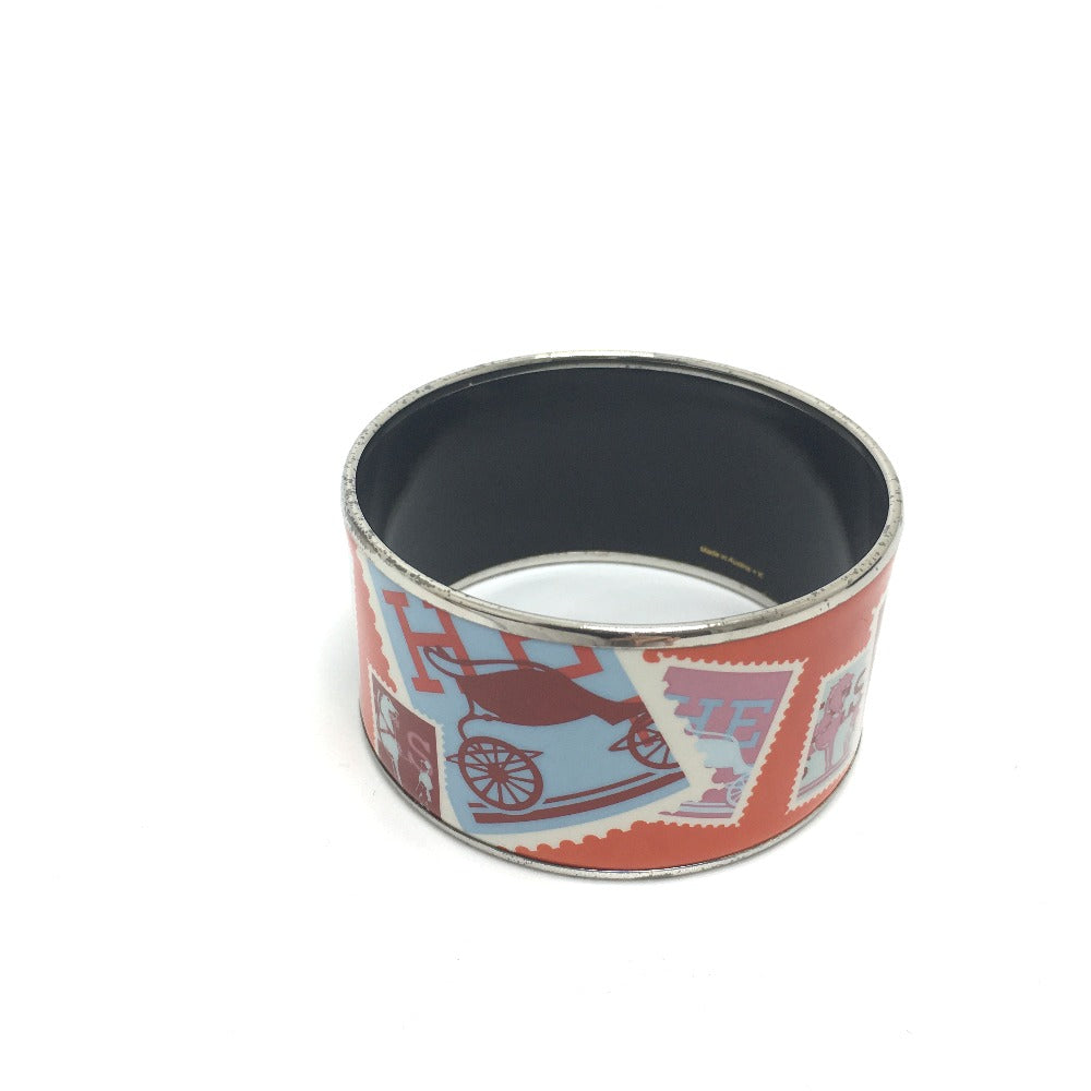 HERMES Men's Orange Enamel TGM Cloisonné Bangle