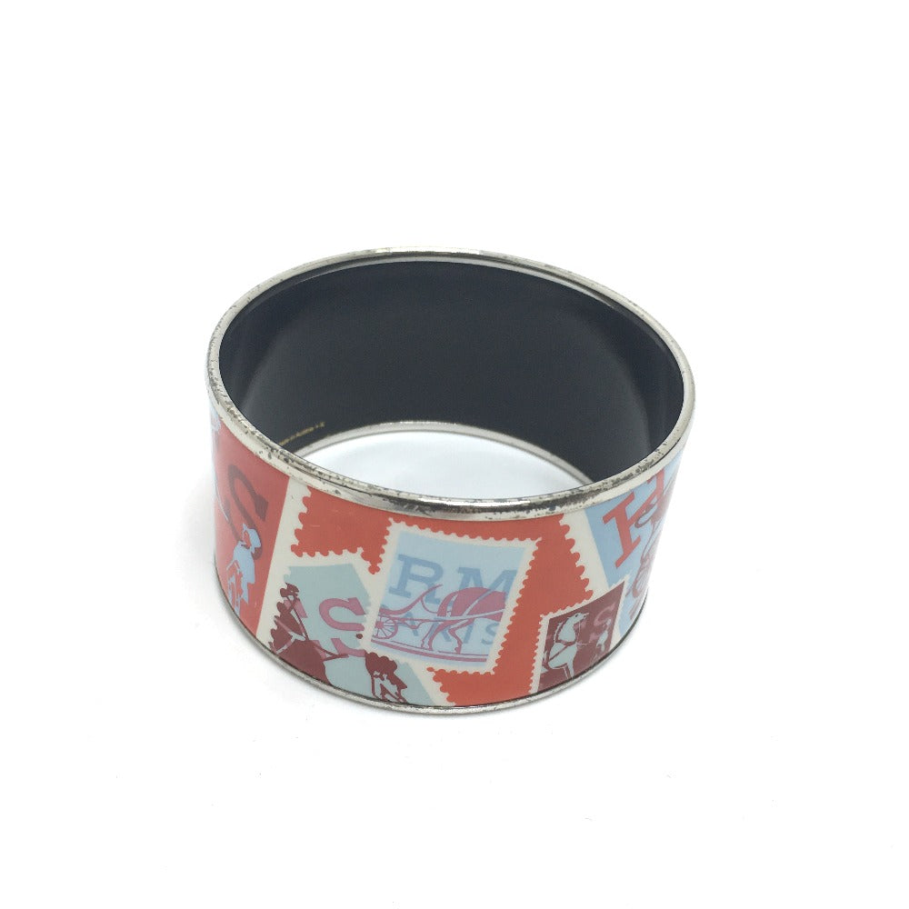 HERMES Men's Orange Enamel TGM Cloisonné Bangle