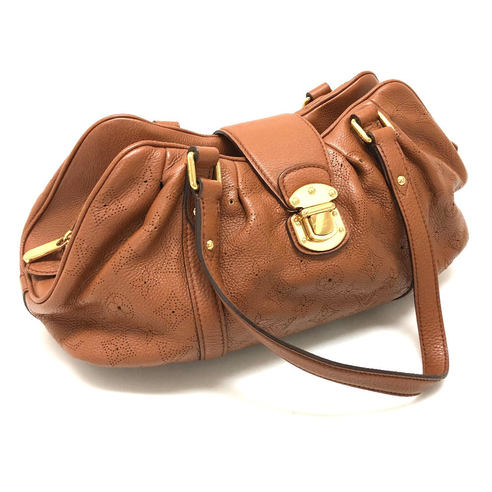 LOUIS VUITTON M97052 Mahina Lunar PM Shoulder Bag in Monogram Mahina Leather, Women's, Cognac