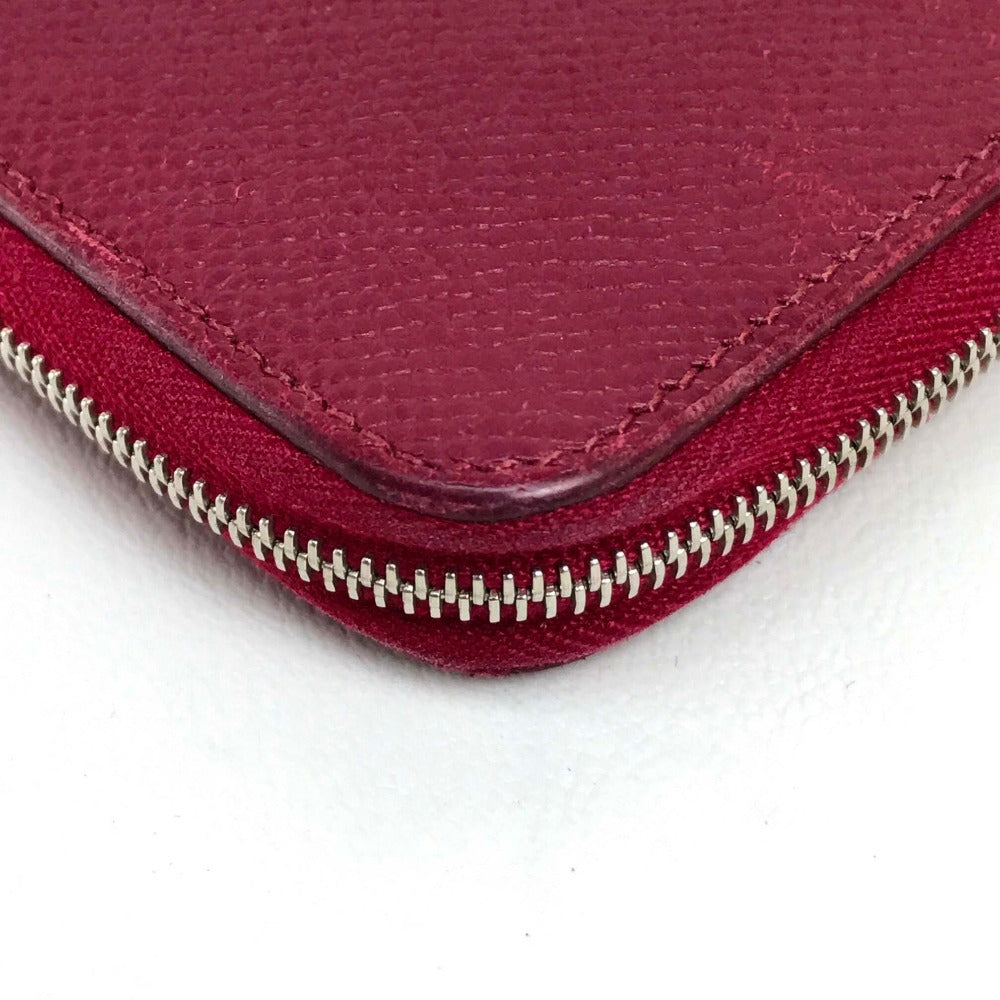 HERMES Silk-in Azap Long Round Zipper Wallet Epson Women's Ruby
