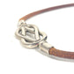 HERMES ネックレス アタメ 2重ブレスレット アクセサリー チョーカー レザー メンズ ブラウン