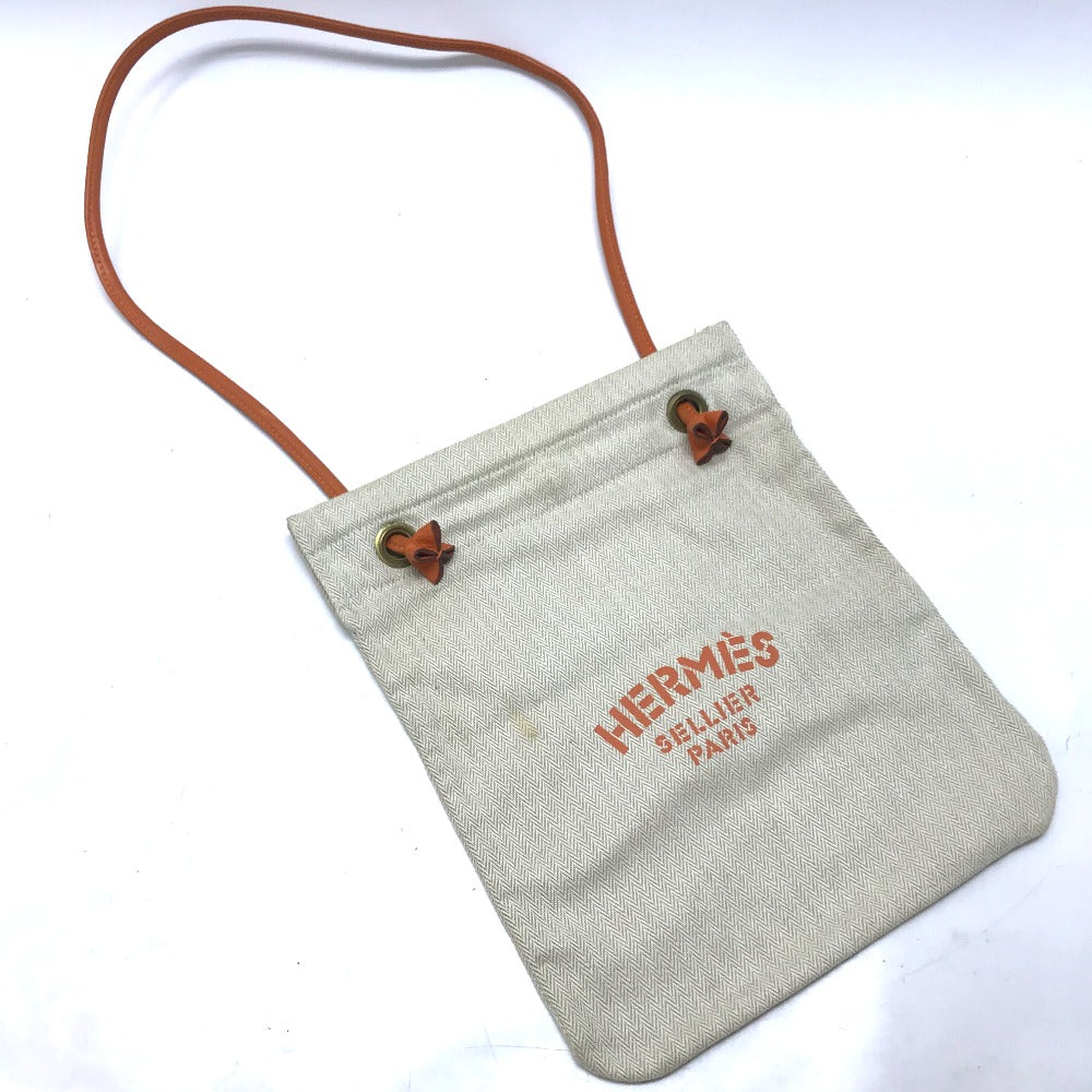 HERMES Logo Bag Aline PM Shoulder Bag Canvas Women's Orange