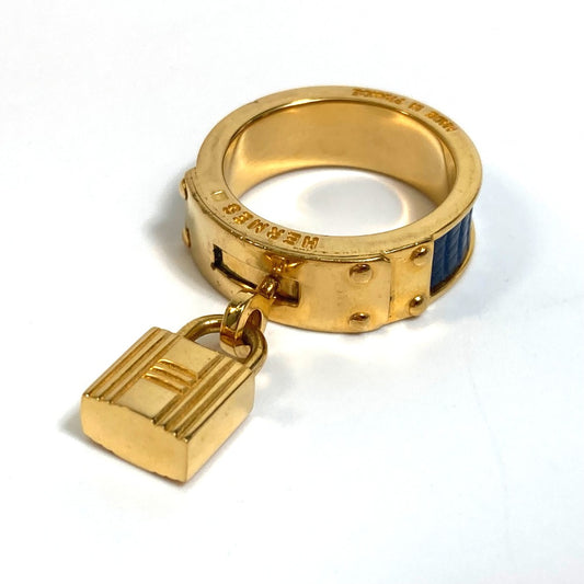HERMES アクセサリー ファッション小物 カデナ 南京錠モチーフ スカーフリング メタル レディース ブルー