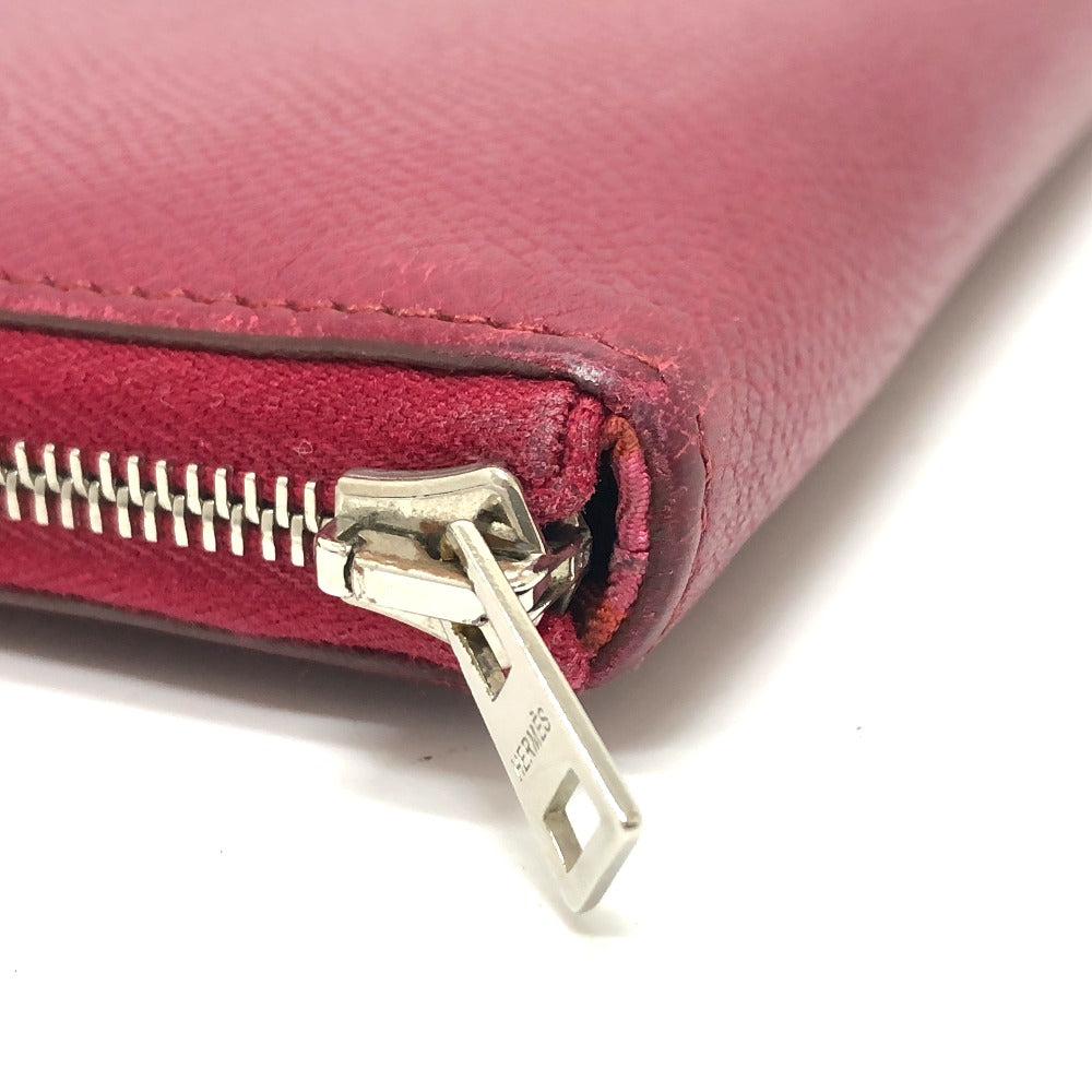 HERMES アザップロング シルクイン 長財布 ウォレット 長財布 エプソン レディース ワインレッド