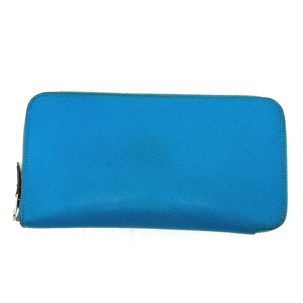 HERMES Azap Long Silk-in Wallet, Epson, Women's, Blue