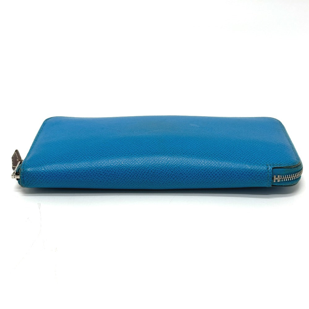 HERMES Azap Long Silk-in Wallet, Epson, Women's, Blue