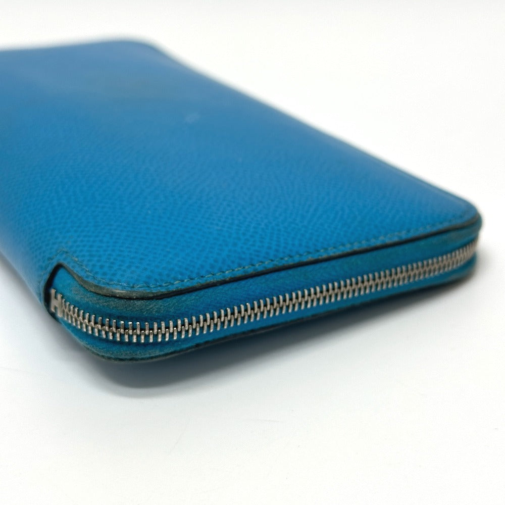 HERMES Azap Long Silk-in Wallet, Epson, Women's, Blue