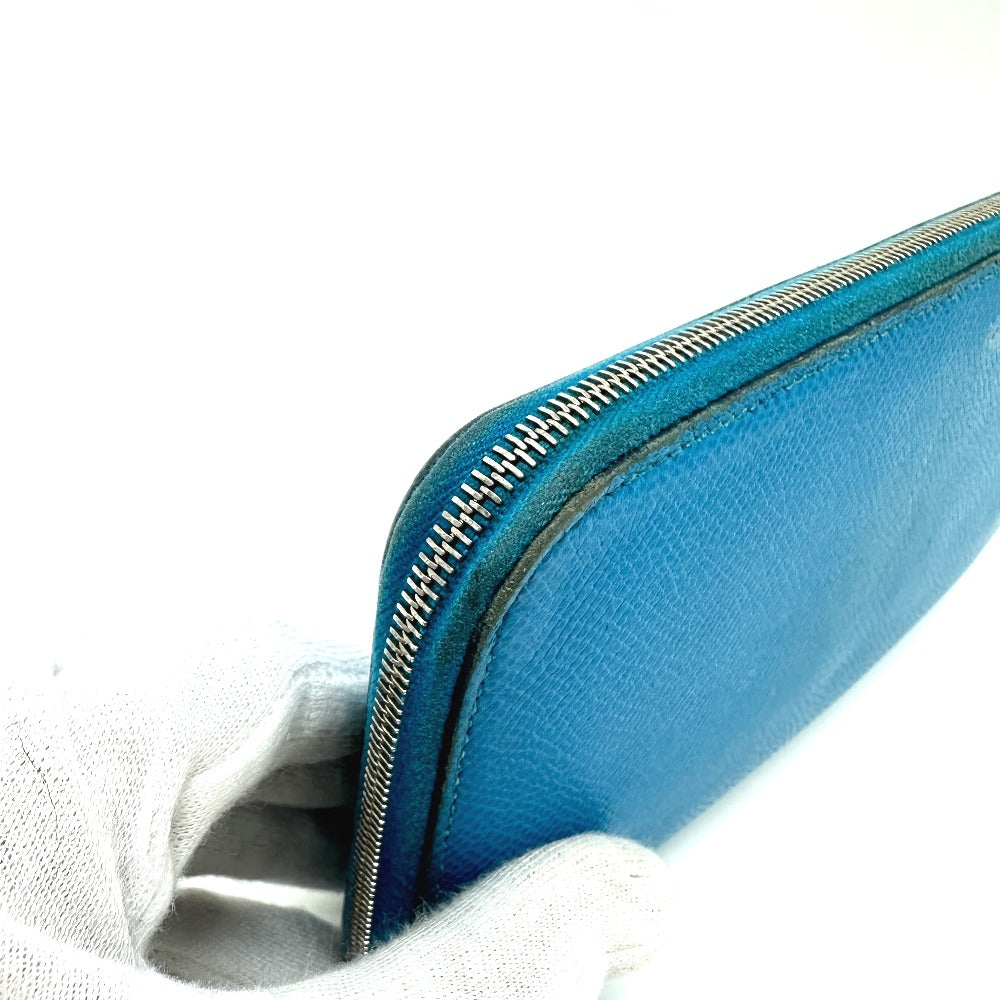 HERMES Azap Long Silk-in Wallet, Epson, Women's, Blue