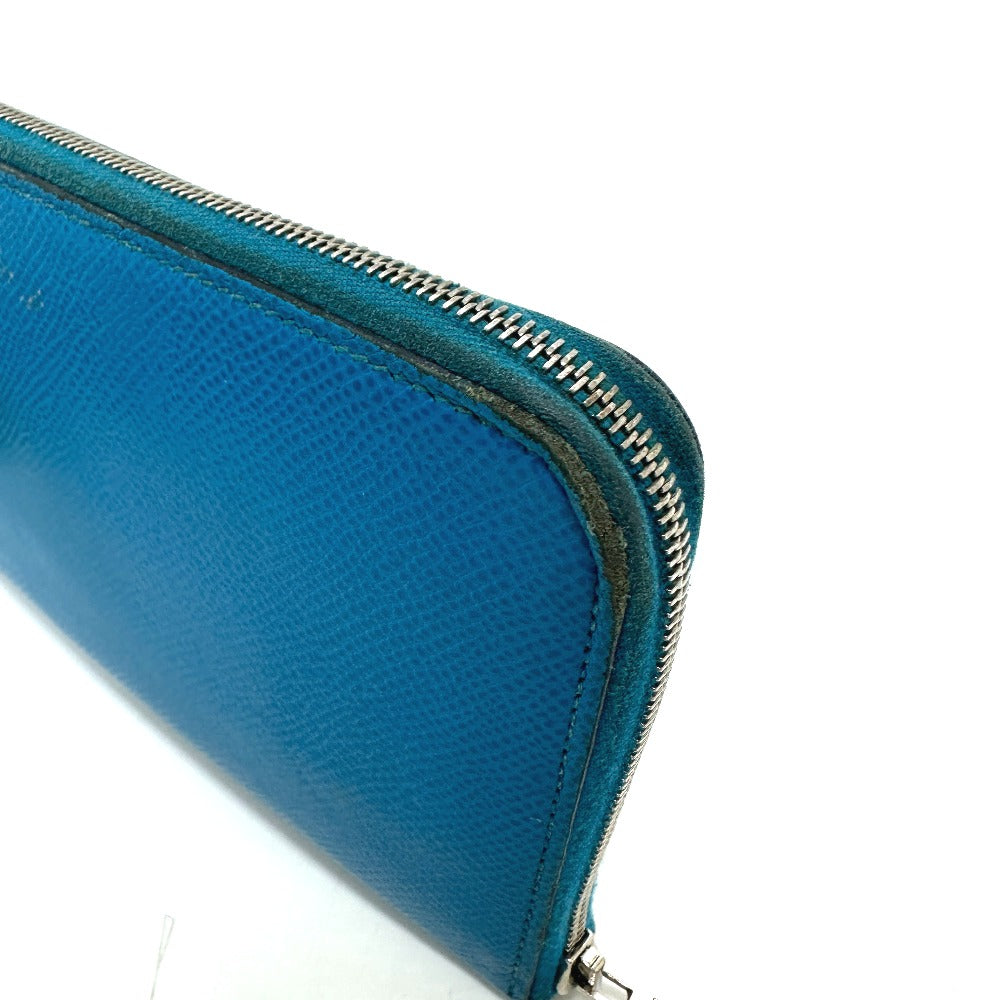 HERMES Azap Long Silk-in Wallet, Epson, Women's, Blue