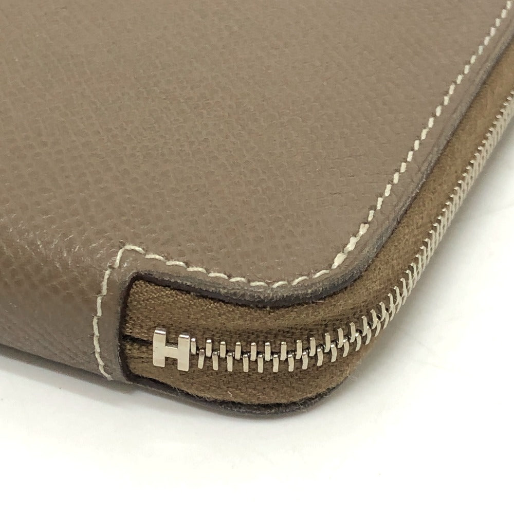 HERMES アザップロング シルクイン ラウンドファスナー ロングウォレット 長財布 ヴォーエプソン レディース エトゥープ ブラウン