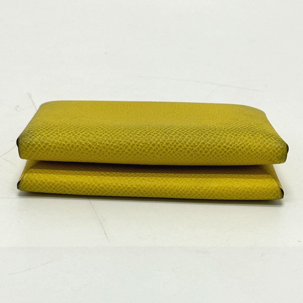 HERMES Calvi Duo coin purse, card case, Epson, women's, Jaune, yellow