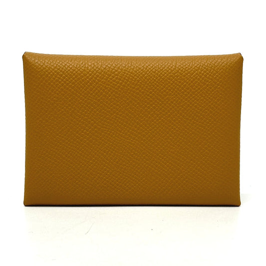 HERMES カルヴィ デュオ 名刺入れ 二つ折り 財布 コインケース ウォレット カードケース エプソン レディース セサミ ブラウン