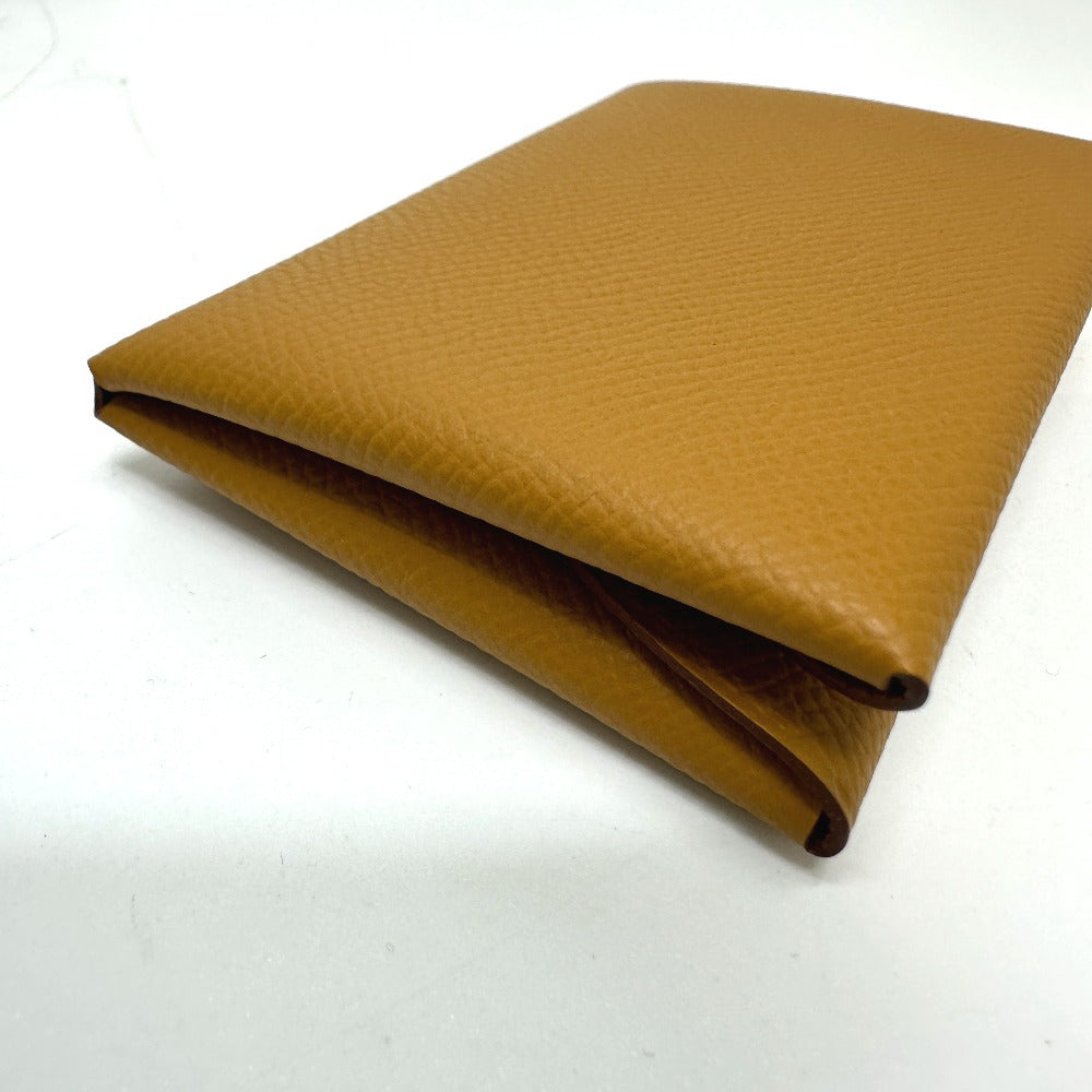 HERMES カルヴィ デュオ 名刺入れ 二つ折り 財布 コインケース ウォレット カードケース エプソン レディース セサミ ブラウン