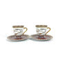 HERMES Cheval Durian coffee cup and saucer set (pair) in multicolor.