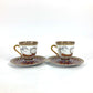 HERMES Cheval Durian coffee cup and saucer set (pair) in multicolor.