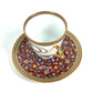HERMES Cheval Durian coffee cup and saucer set (pair) in multicolor.