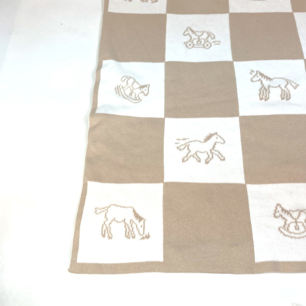 HERMES Baby Adada Horse Blanket, Cotton, Pink, for Kids, Interior Use