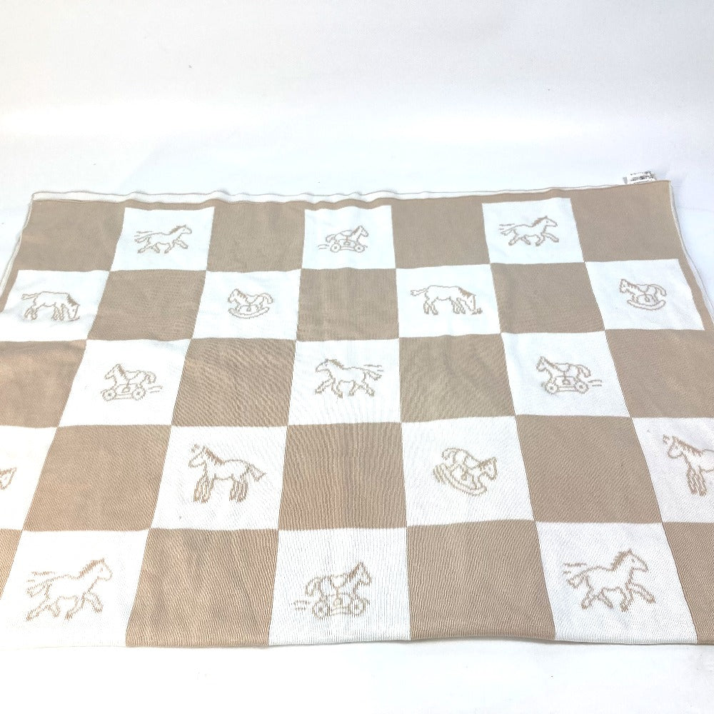 HERMES Baby Adada Horse Blanket, Cotton, Pink, for Kids, Interior Use