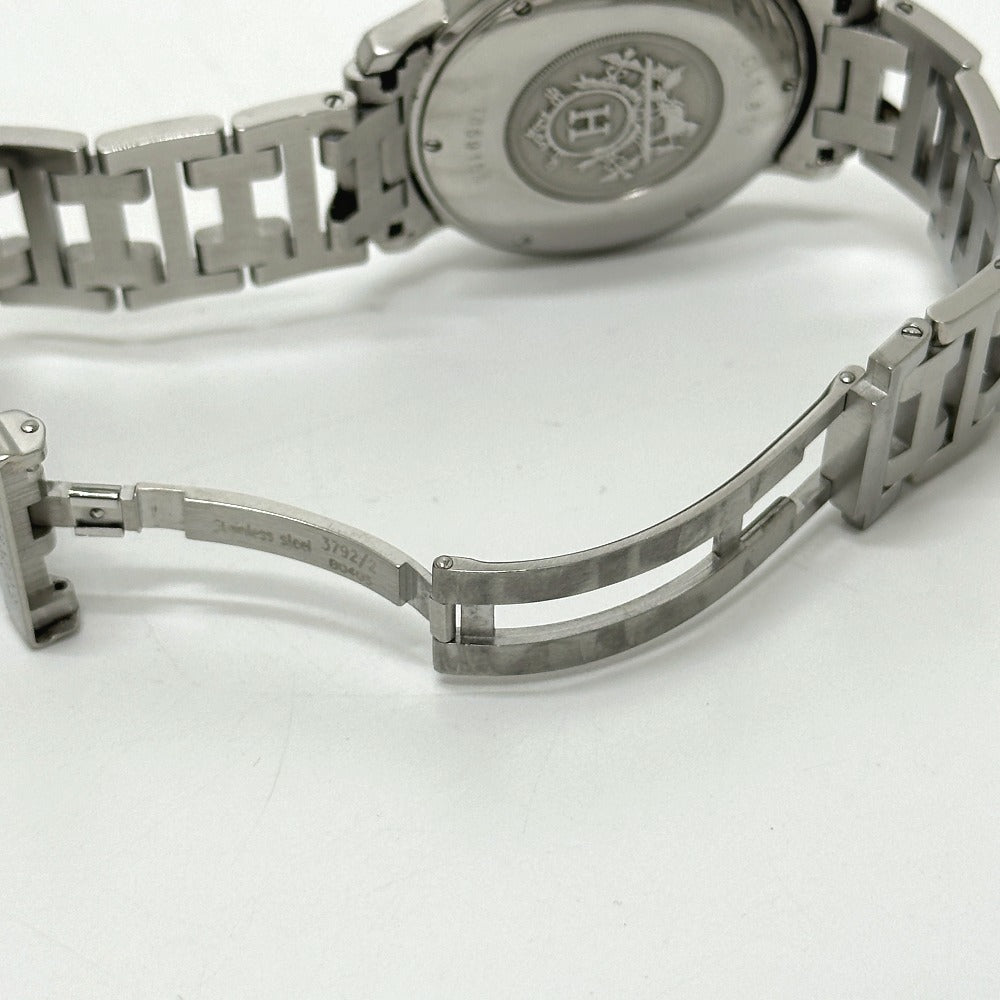 HERMES CL1.810 クリッパー デイト 自動巻き 腕時計 SS メンズ シルバー